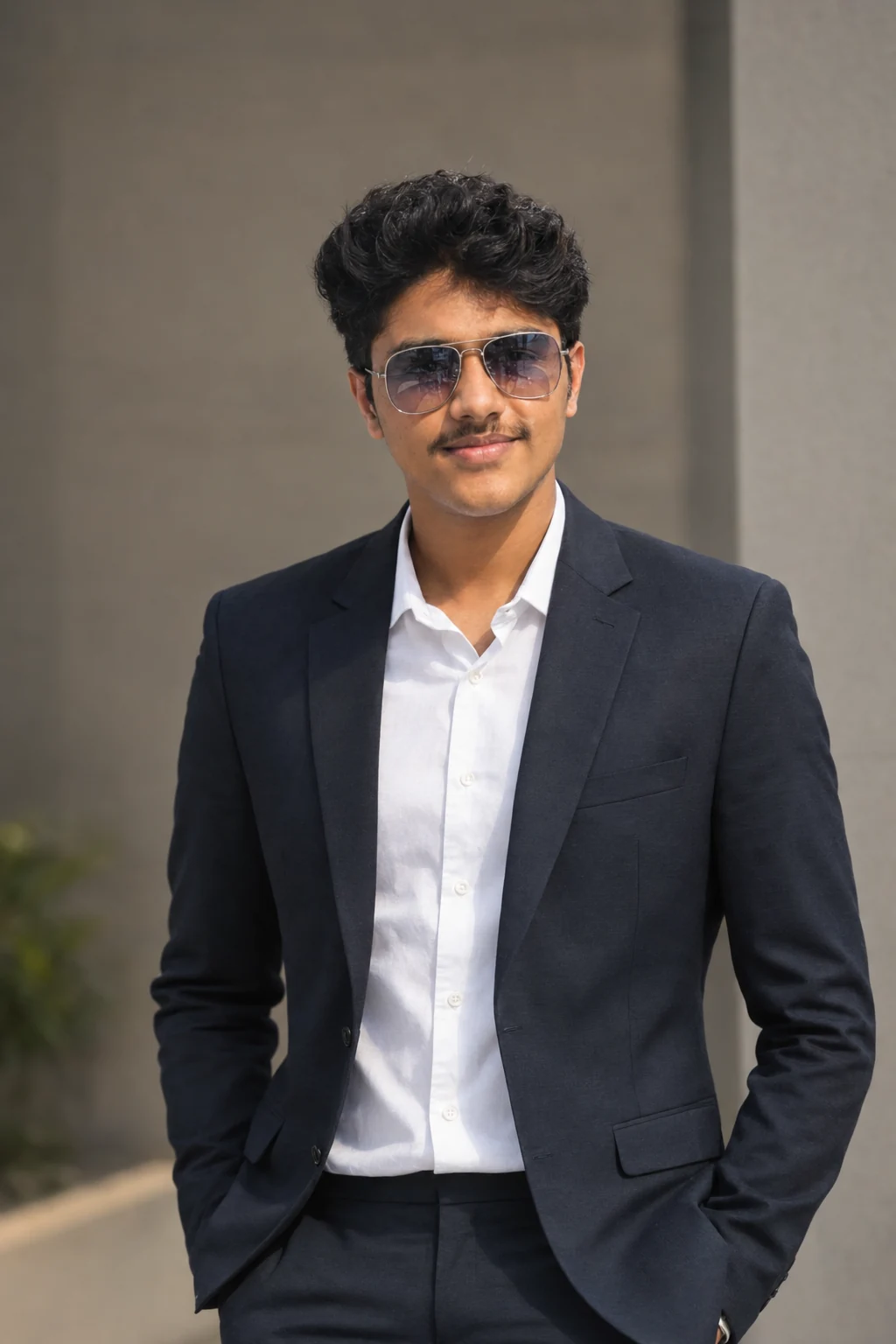 Ayush Bankar wearing a dark suit and white shirt